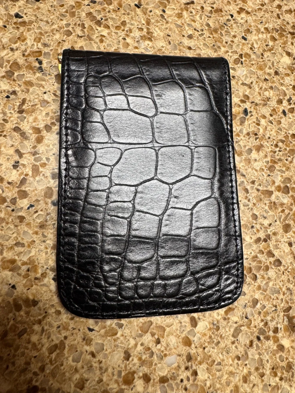 Black Croc-Embossed Banknotes & Card Holder Wallet- Source Unknown
